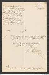 k.k. naturhistorisches Hofmuseum, Intendanzakten 1885-1896 (Hauer), Aktenzahl Z.629/1889, Seite 1